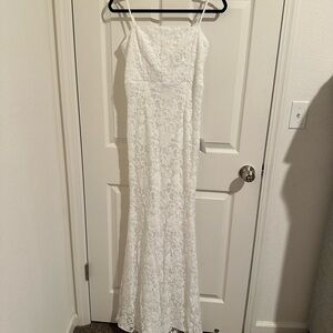 Lulu's White Sequin Embellished Maxi Dress